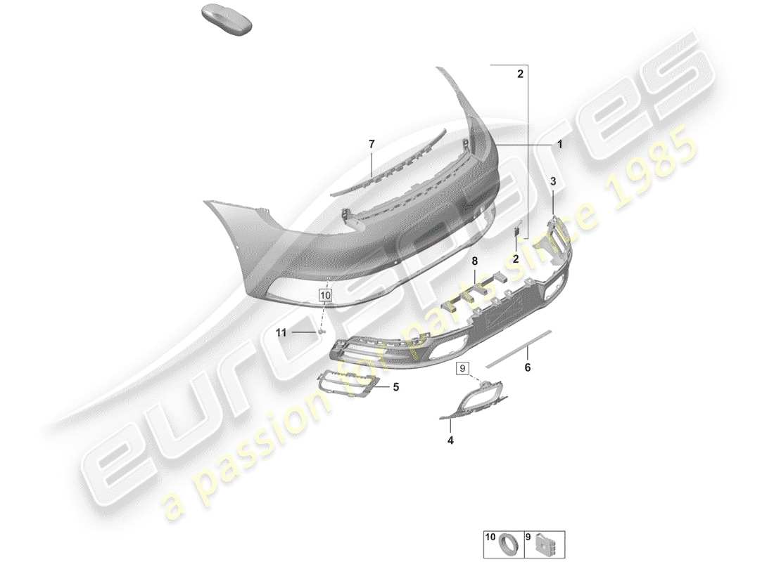porsche 2019 (992-1) bumper part diagram