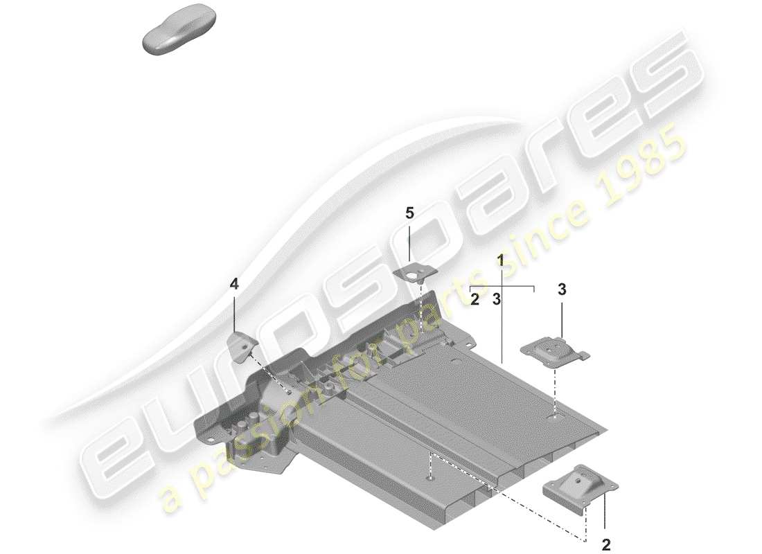 porsche 2019 (992-1) seat support part diagram