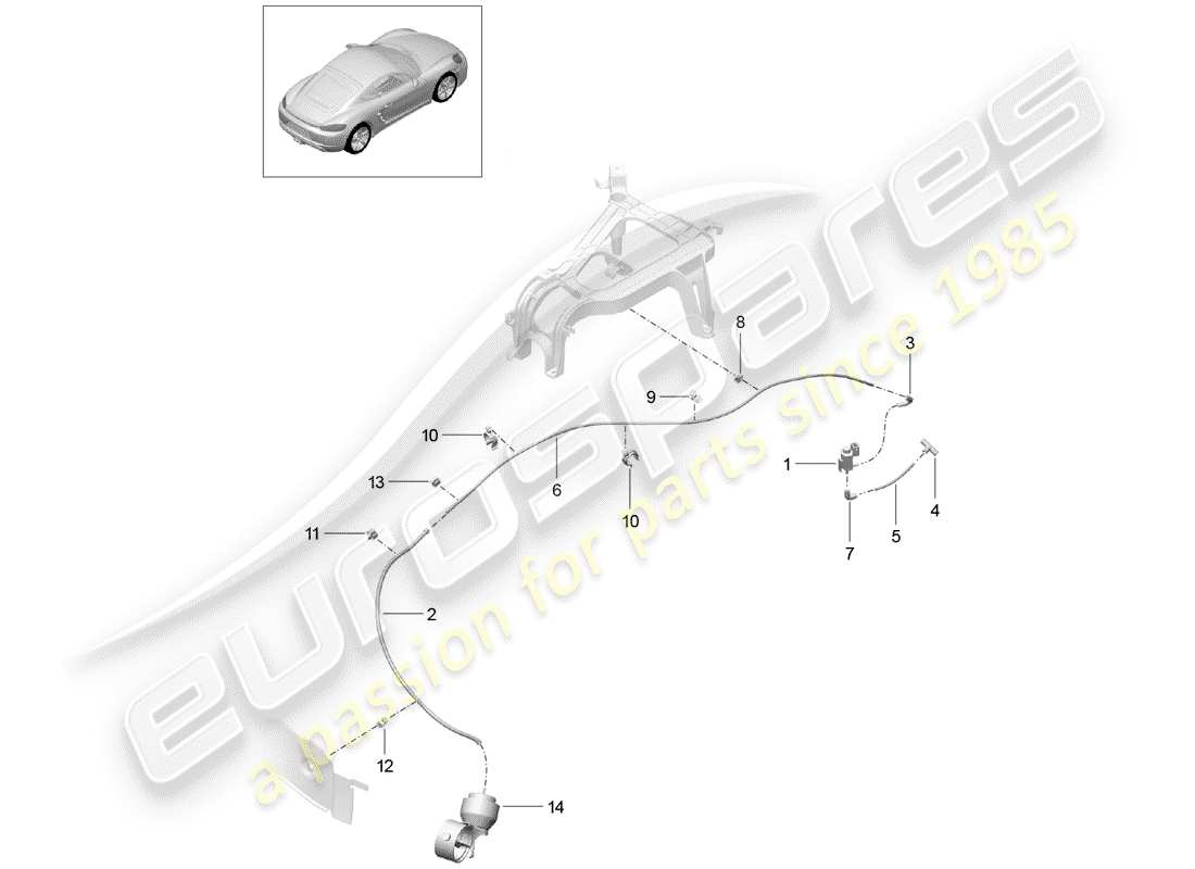 porsche 2017 (718 cayman) exhaust system part diagram