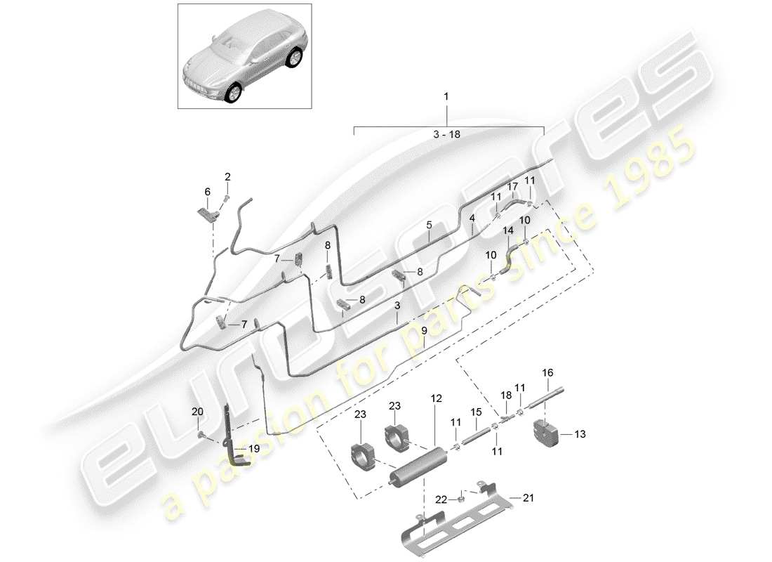 porsche macan (2018) fuel system part diagram