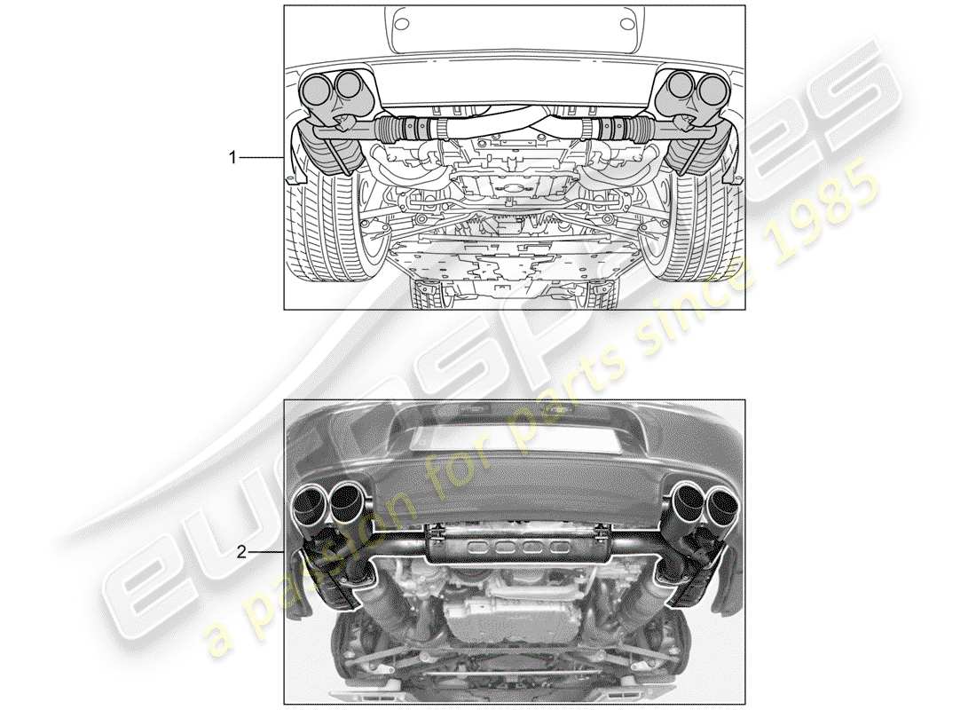 porsche tequipment catalogue (1997) exhaust system part diagram