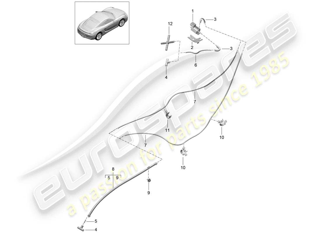 porsche cayman 981 (2014) exhaust system part diagram