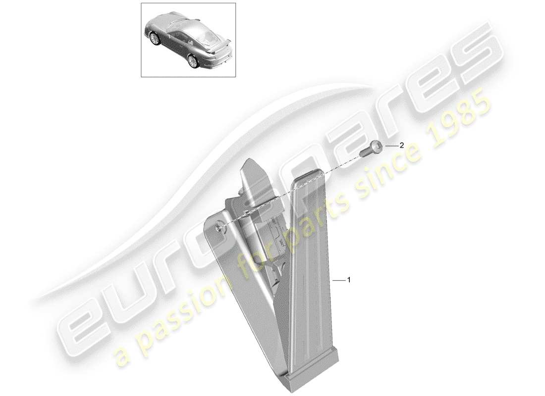 porsche 2018 (991-2 r/gt3/rs) brake and acc. pedal assembly part diagram