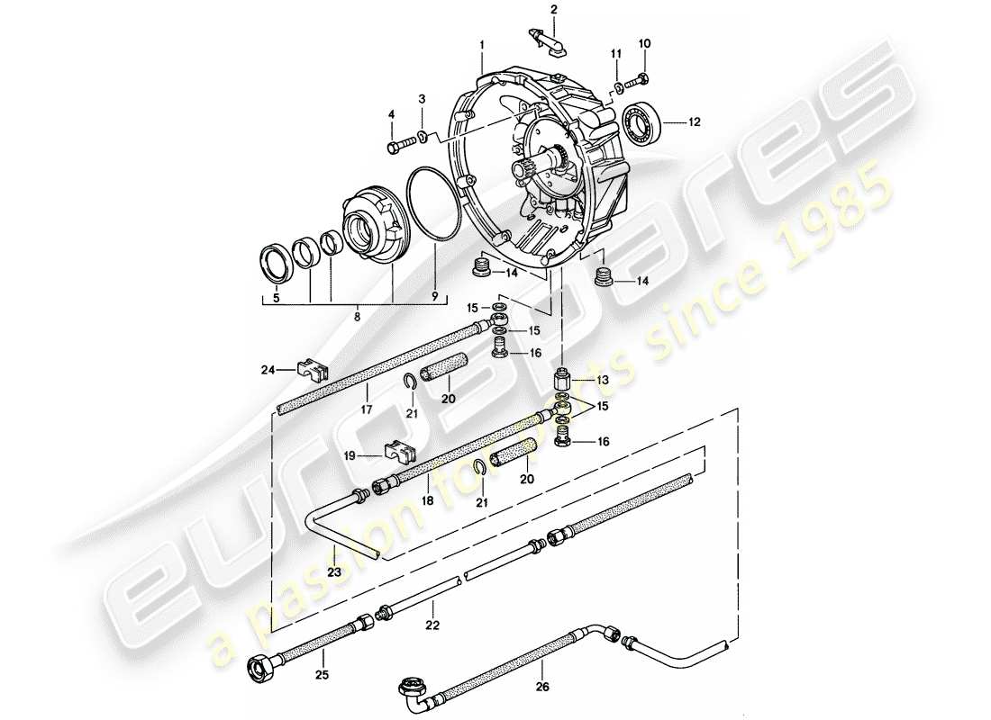porsche 1983 (928) automatic transmission - transmission case - 1 - d - mj 1983>> - mj 1983 part diagram