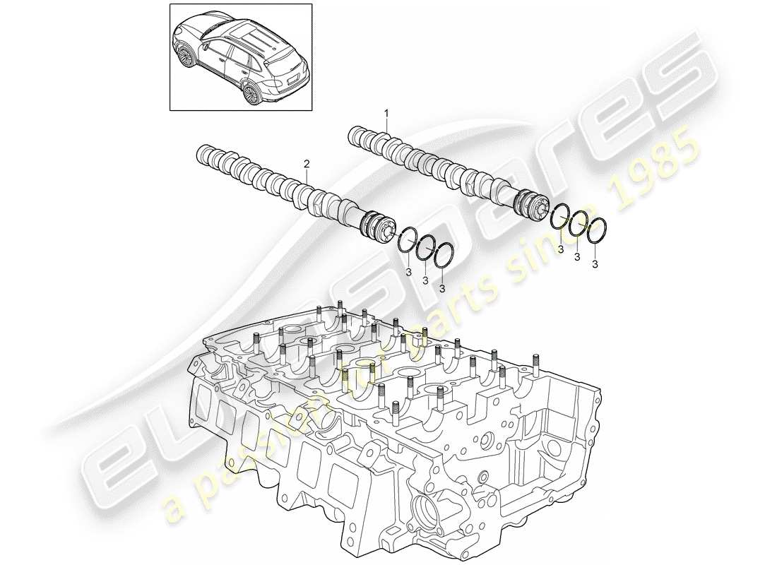 porsche cayenne e2 (2017) camshaft parts diagram
