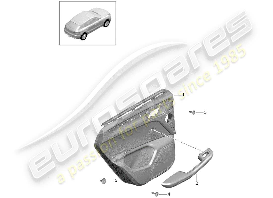 porsche 2017 (macan) door panel part diagram