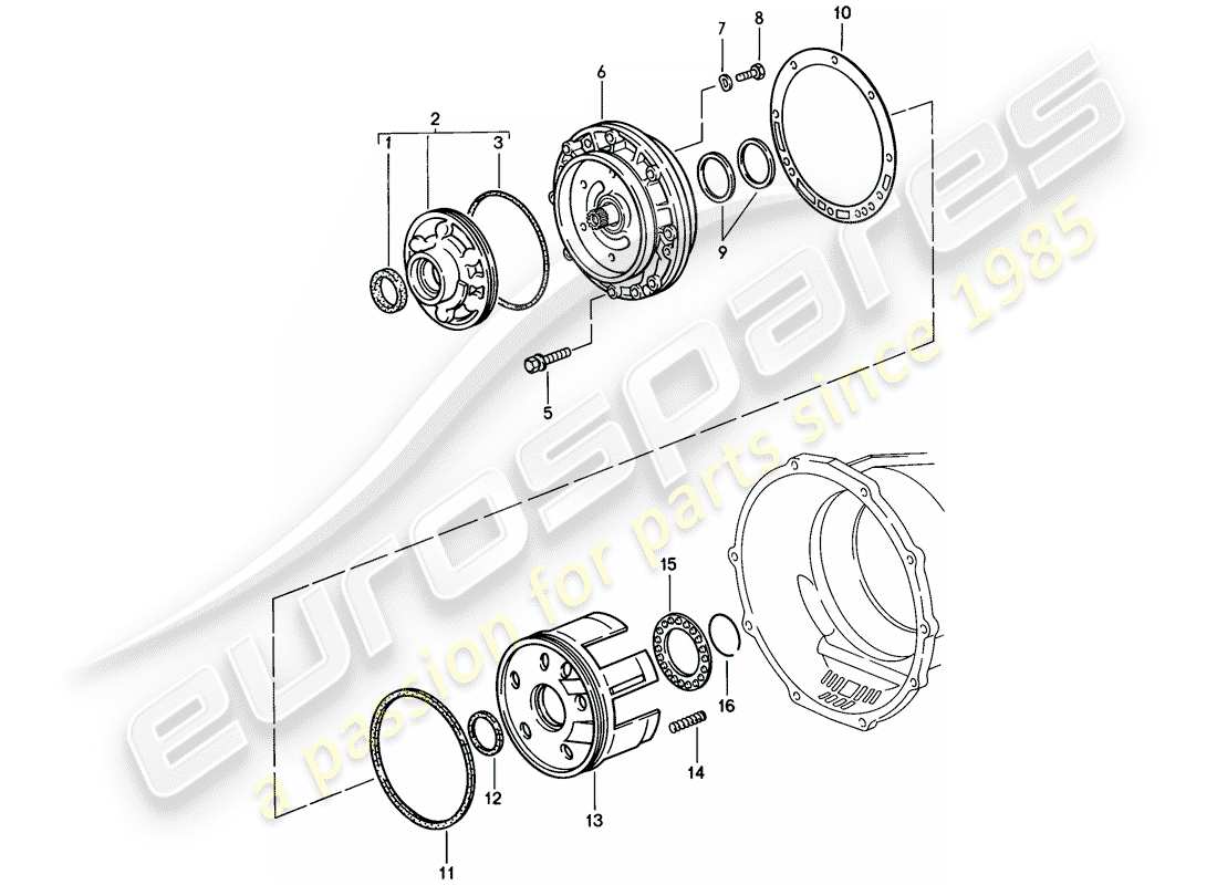 porsche 1986 (928) automatic transmission - primary pump part diagram