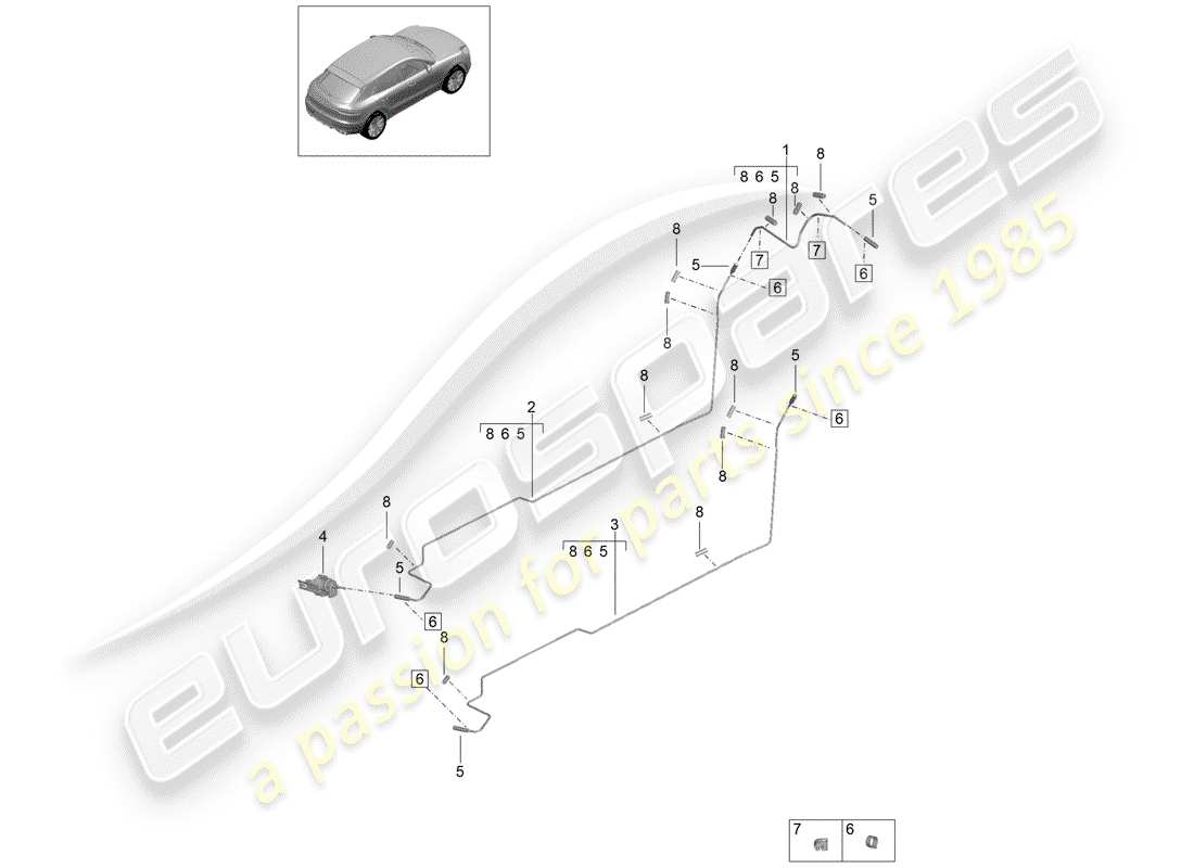 porsche 2020 (macan) fuel line part diagram