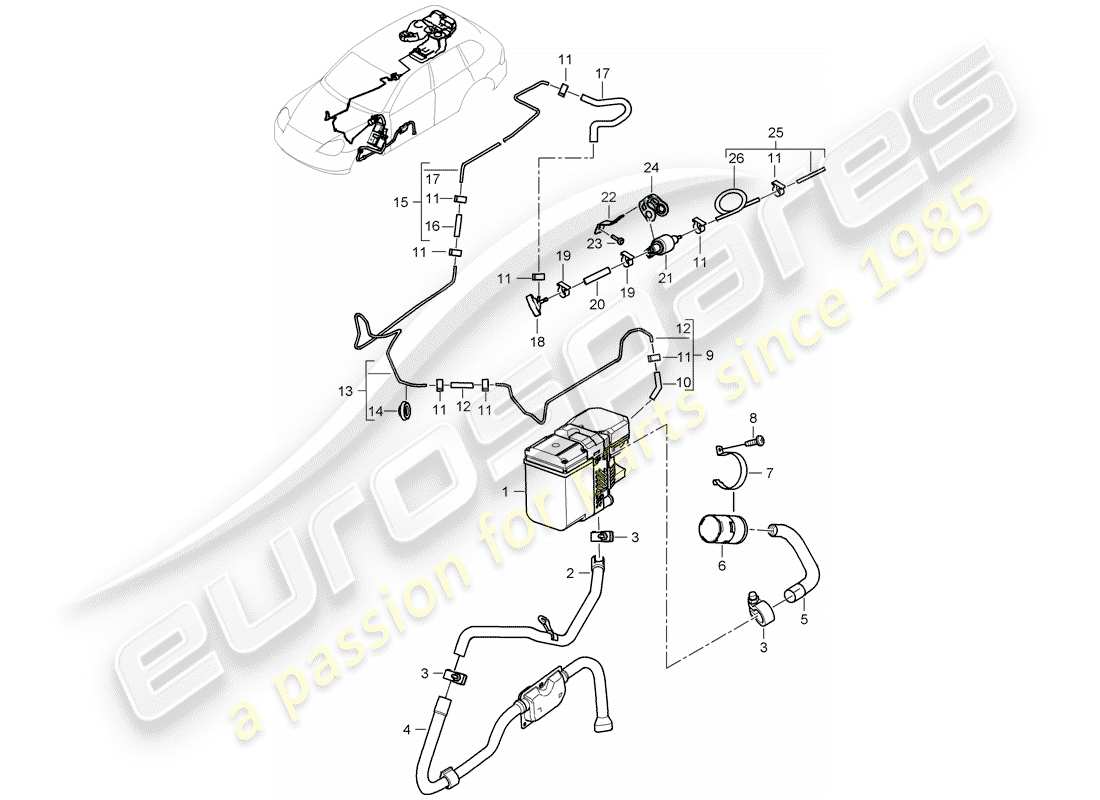 porsche 2010 (cayenne e1 9pa) additional heater part diagram