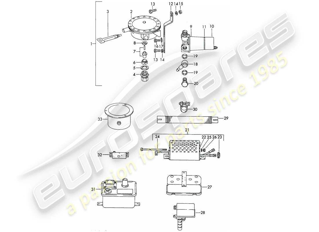 porsche 1968 (911/912) repair material part diagram