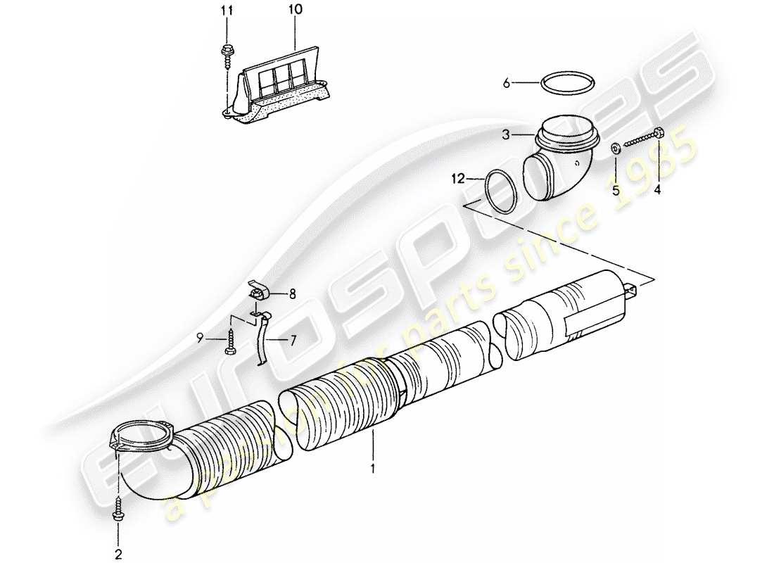 porsche 1998 (993) ventilation - heating system 2 parts diagram