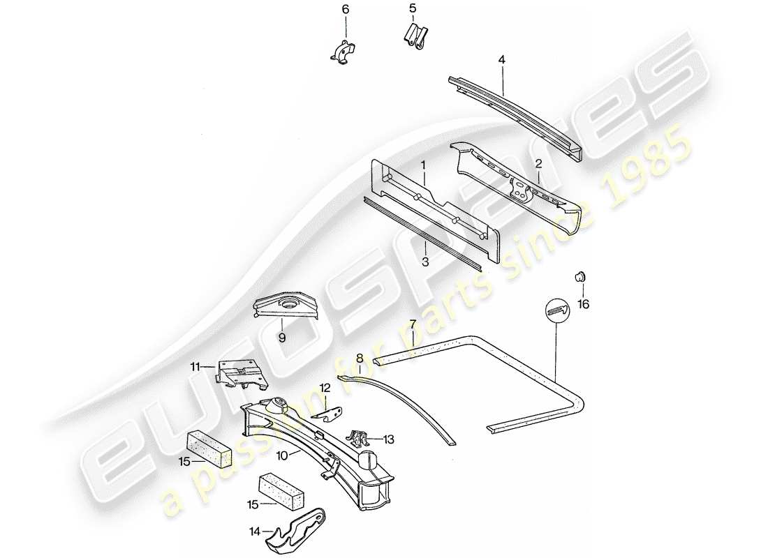 porsche 1976 (911) frame part diagram
