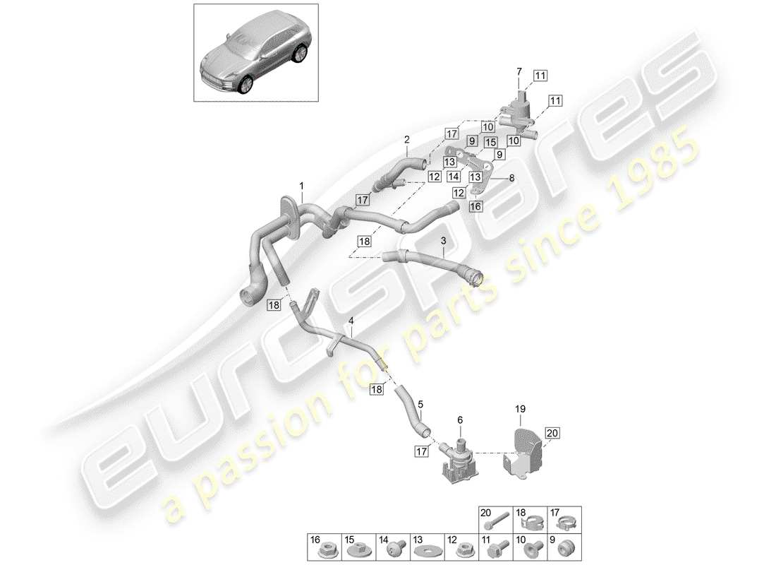 porsche 2020 (macan) heater parts diagram