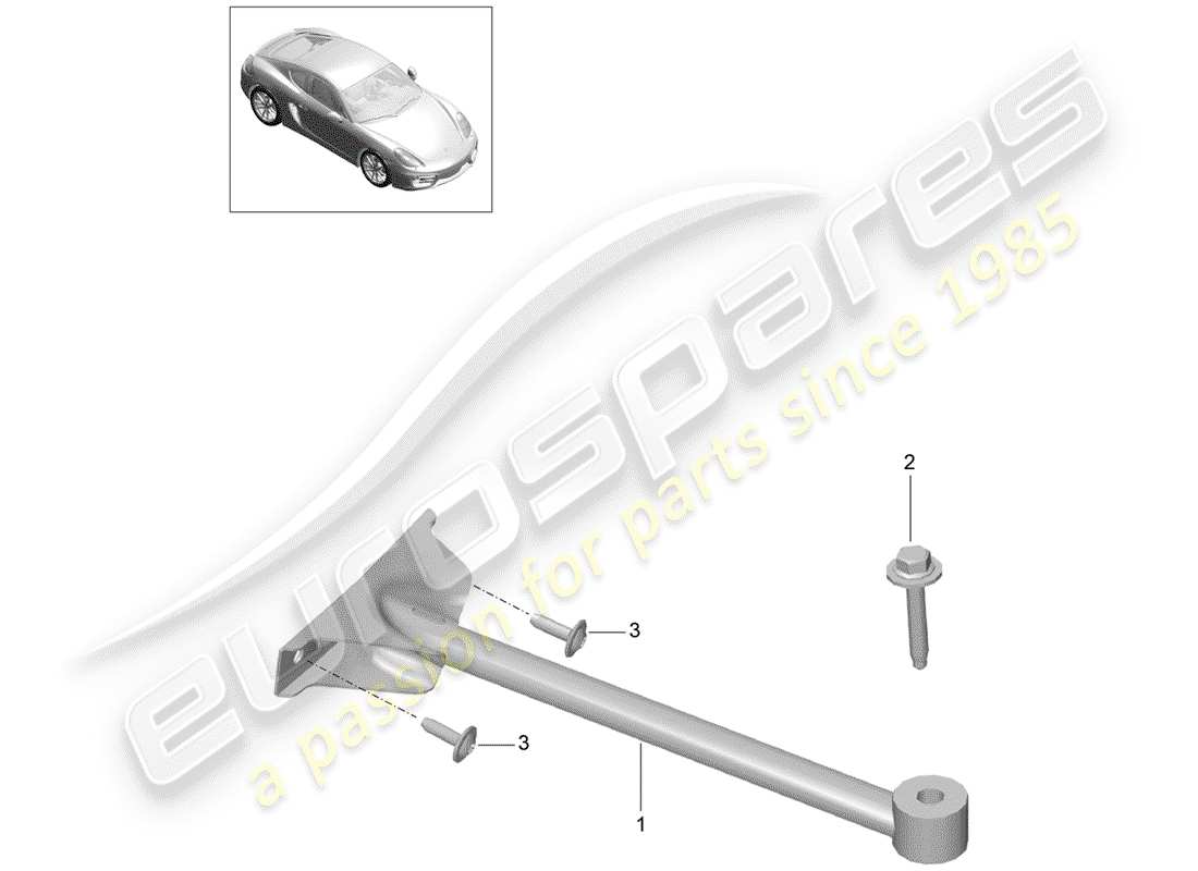 porsche 2016 (981 cayman) dome strut part diagram