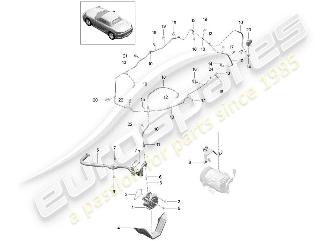 porsche 2018 (718 boxster) vacuum system part diagram