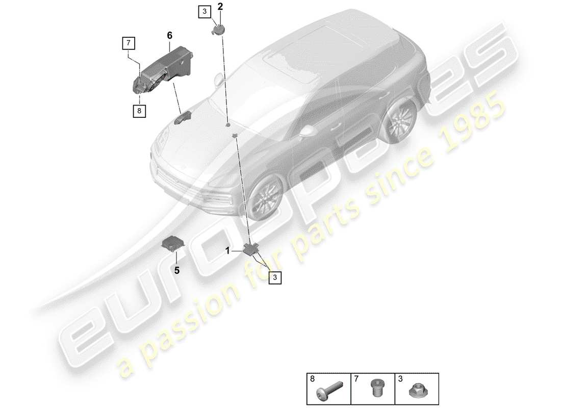 porsche 2019 (cayenne e3 9ya/9yb) electronic control module part diagram