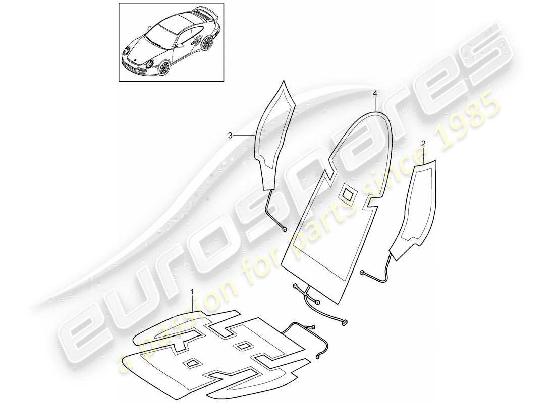 porsche 2013 (997-2 turbo / gt2 rs) heater part diagram