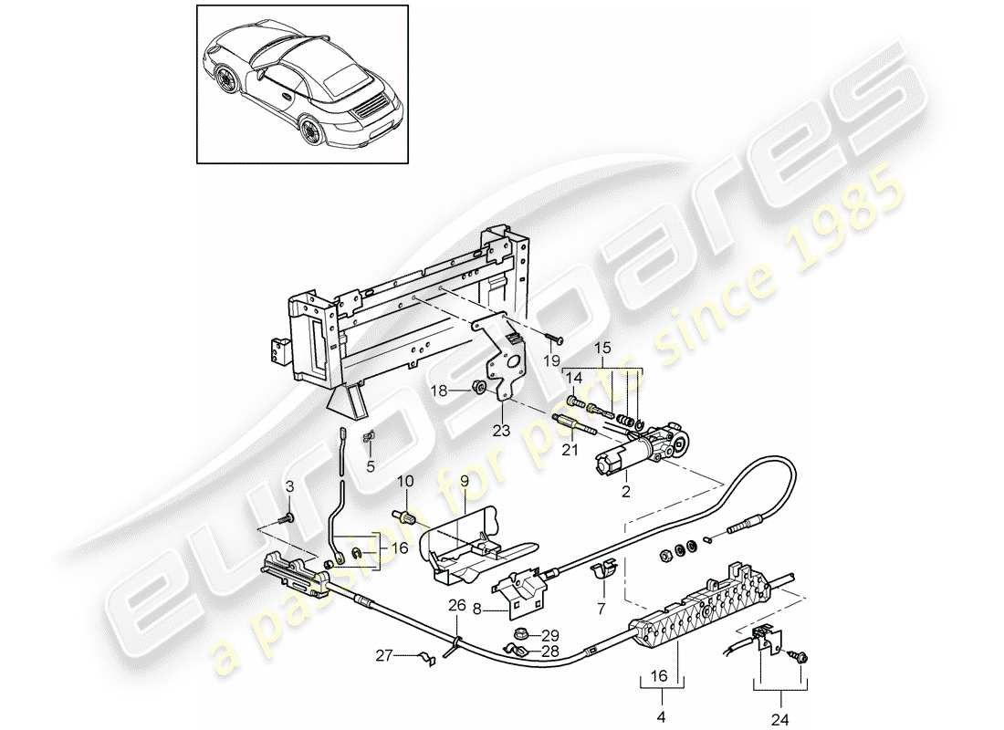 porsche 2010 (997-2) driving mechanism part diagram