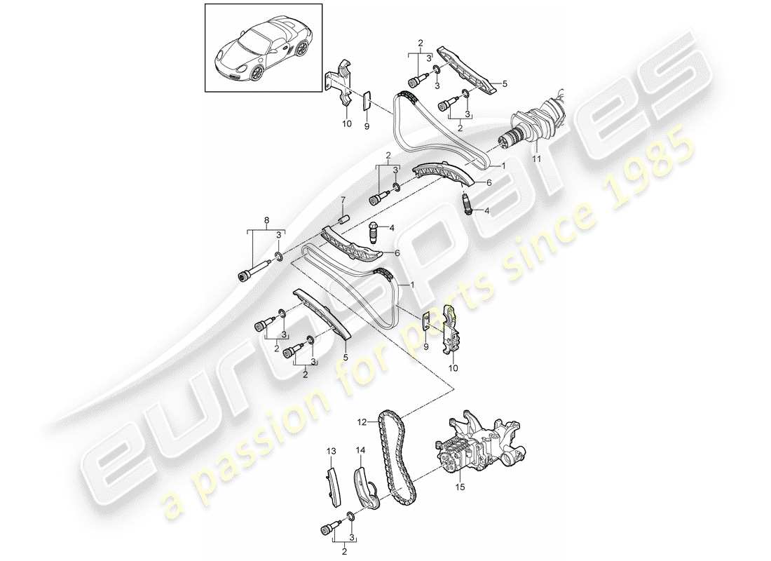 porsche 2012 (987 boxster) valve control part diagram