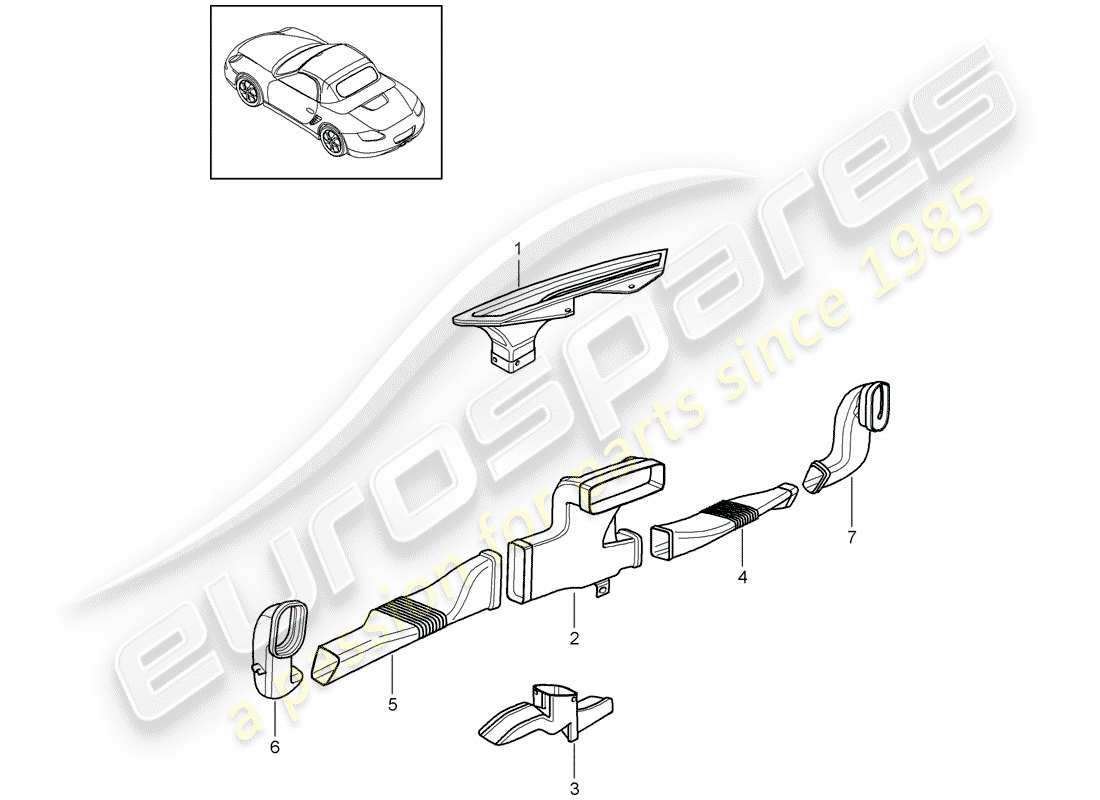 porsche 2009 (987 boxster) heater part diagram