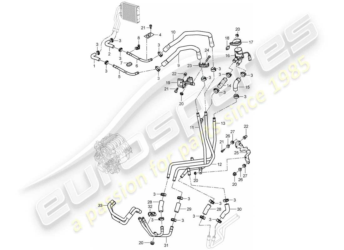 porsche 2010 (cayenne e1 9pa) heater part diagram