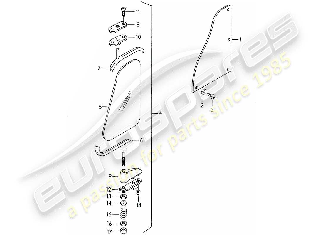 porsche 1951 (356/356a) washer - special model parts diagram