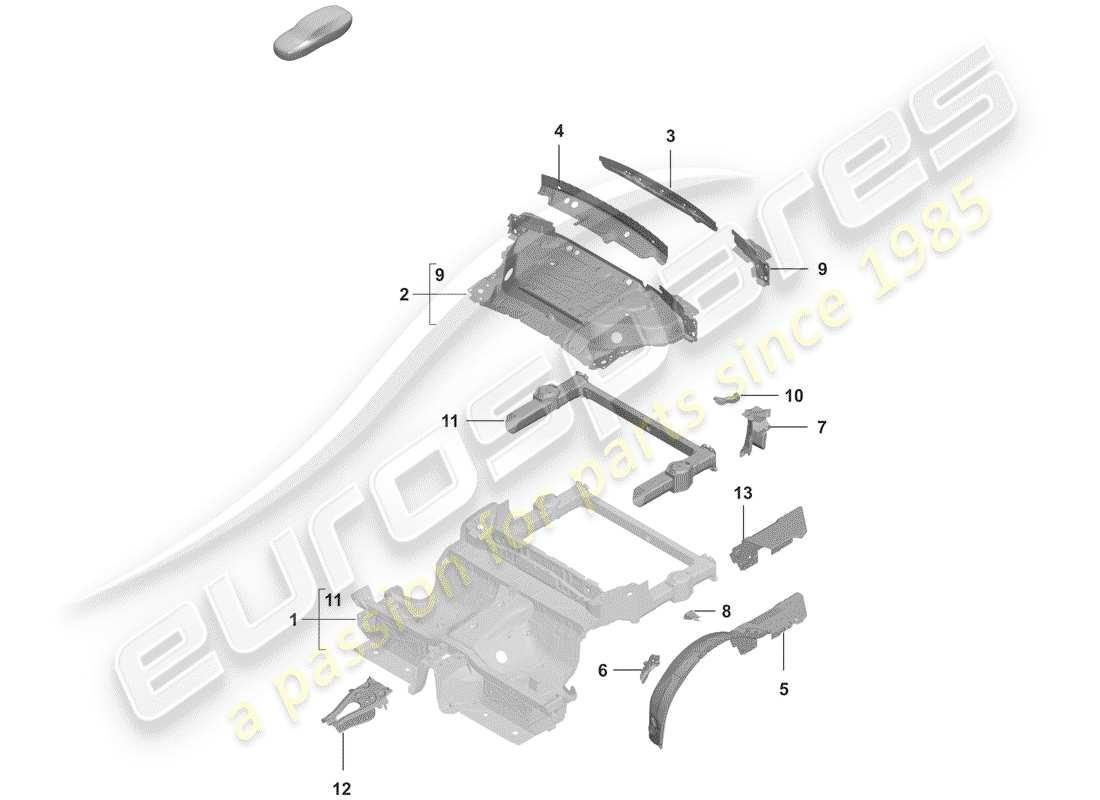porsche 2019 (992-1) rear end part diagram