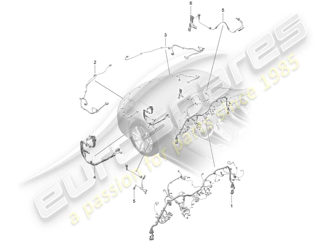 porsche 2018 (718 boxster) wiring harnesses part diagram