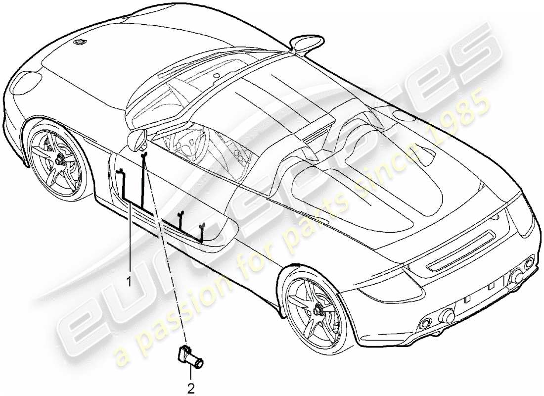 porsche 2004 (carrera gt) wiring harnesses - driver's door - passenger's door part diagram