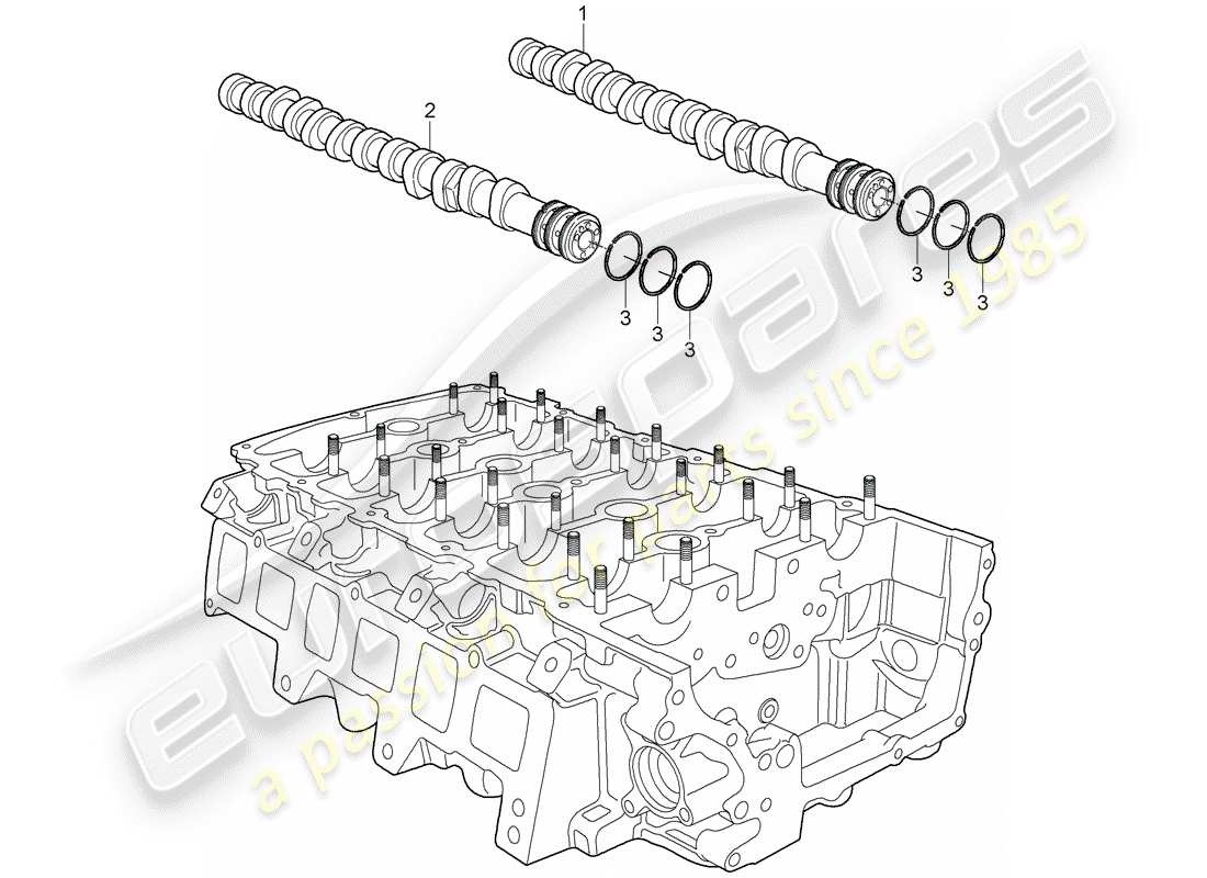 porsche 2008 (cayenne e1 9pa) camshaft part diagram
