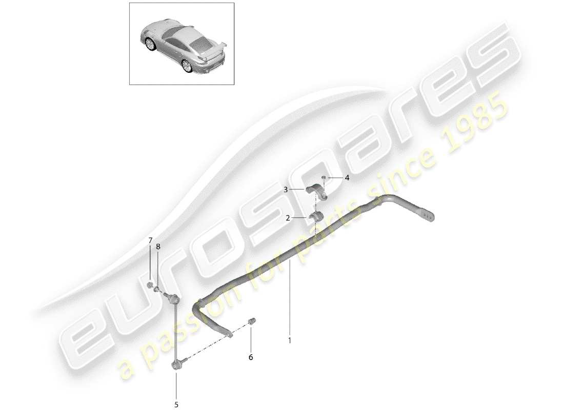 porsche 2016 (991-1 turbo) stabilizer part diagram