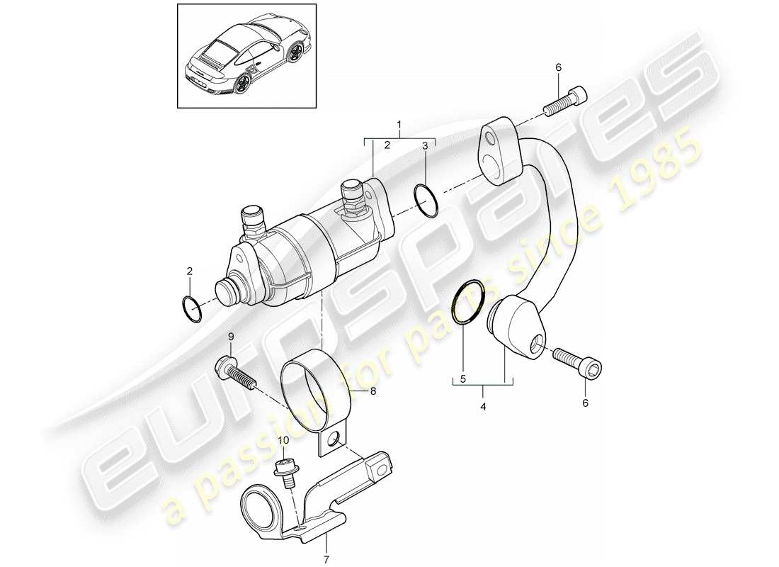 porsche 911 t/gt2rs (2012) fuel cooling part diagram
