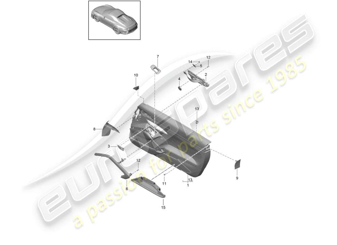 porsche 2015 (991-1 r/gt3/rs) door panel accessories for vehicles with leather trim trim panel for door trim alu-brushed black speedster part diagram