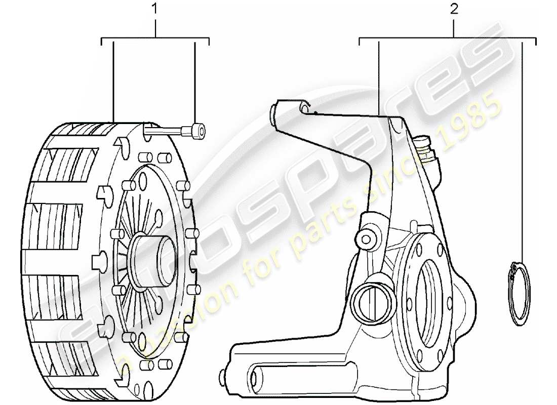 porsche 2008 (refurbished and exchange catalogue) clutch part diagram