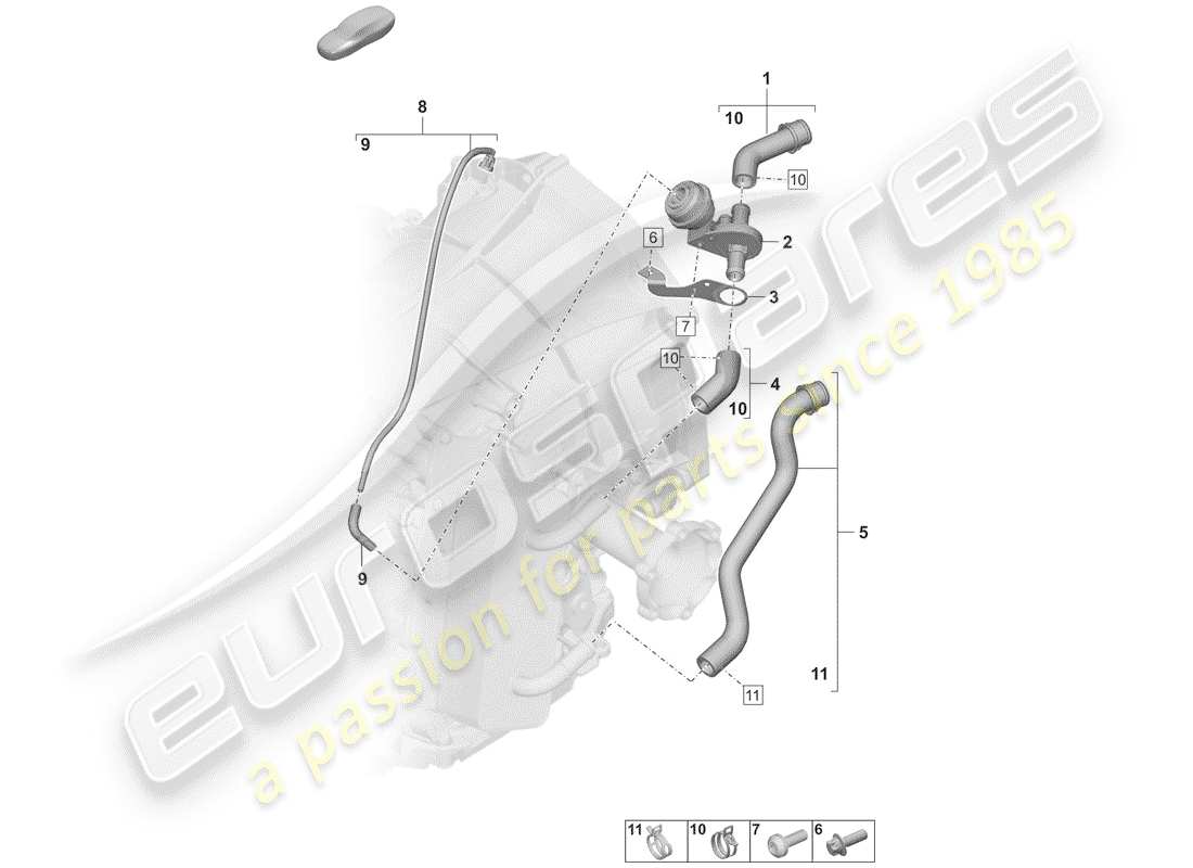 porsche 2020 (992-1) 8-speed dual clutch gearbox parts diagram