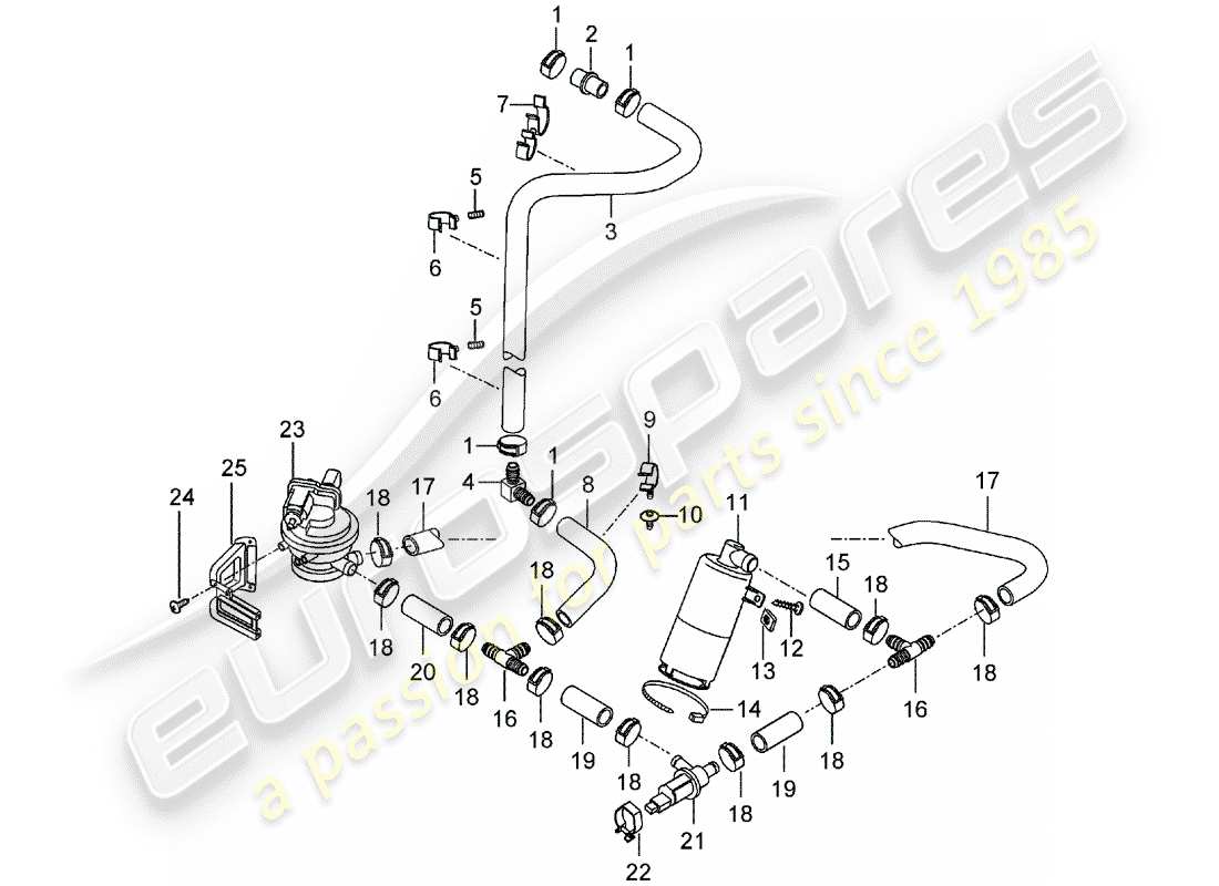 porsche 2004 (carrera gt) evaporative emission canister - air cleaner part diagram