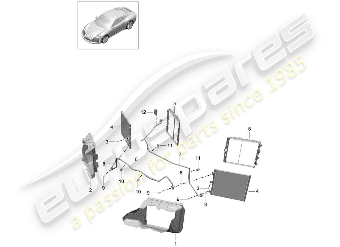 porsche 991 gen. 2 (2019) refrigerant circuit parts diagram