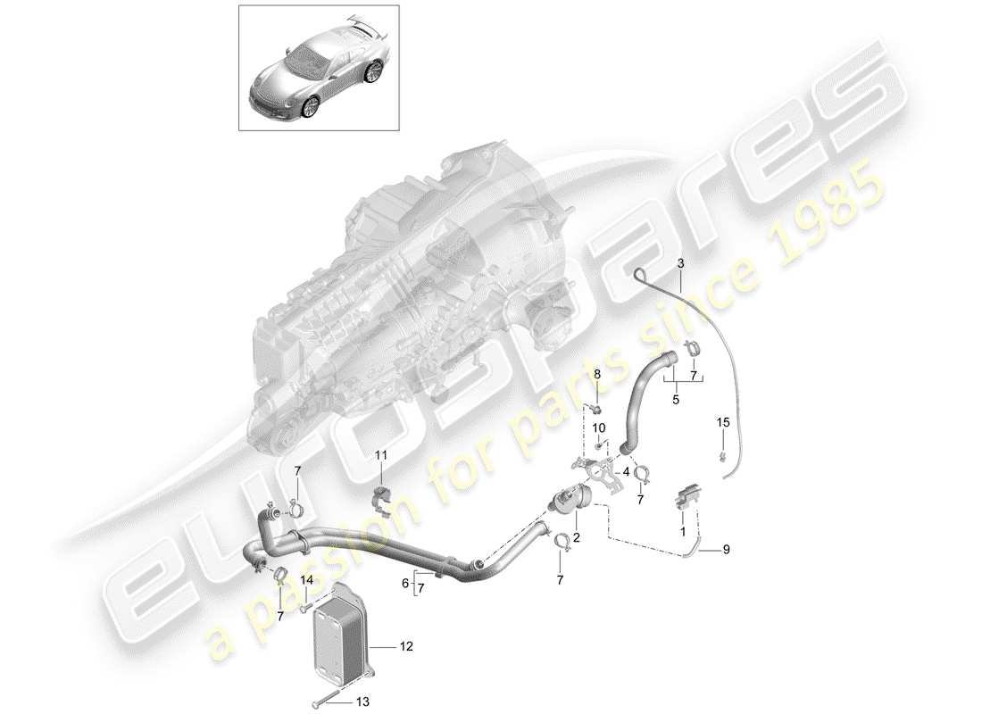 porsche 2014 (991-1 r/gt3/rs) manual gearbox part diagram