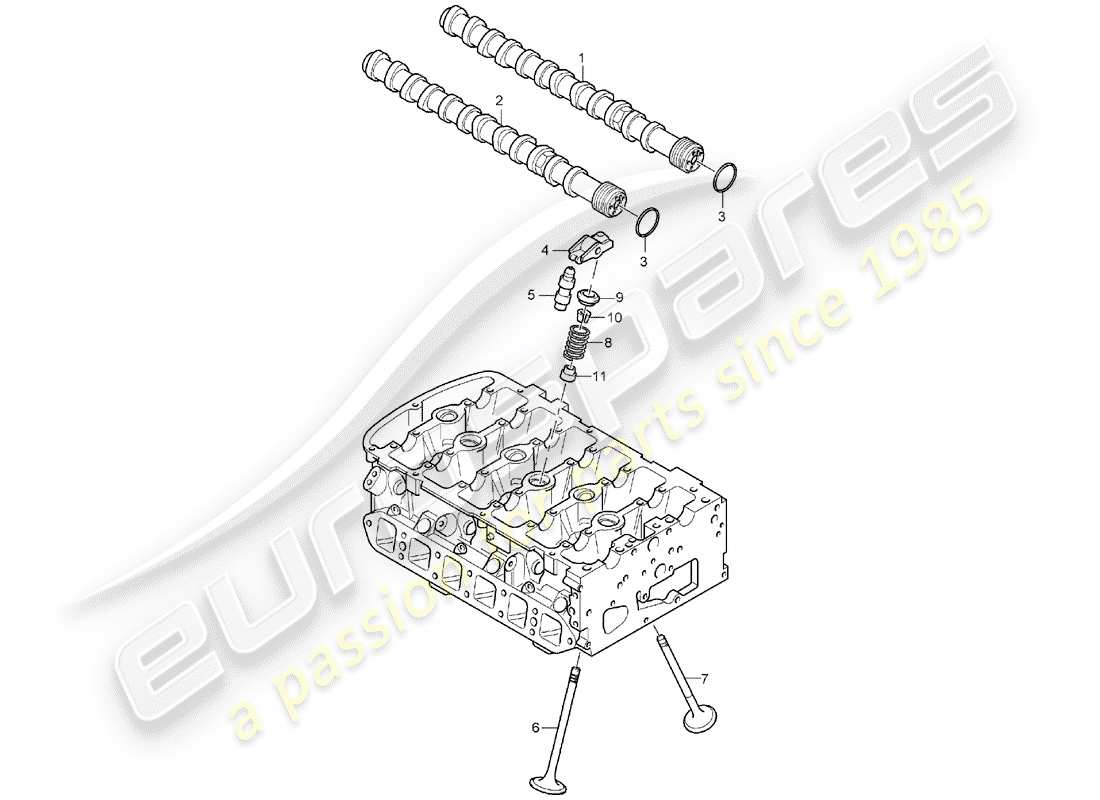 porsche cayenne (2003) camshaft part diagram