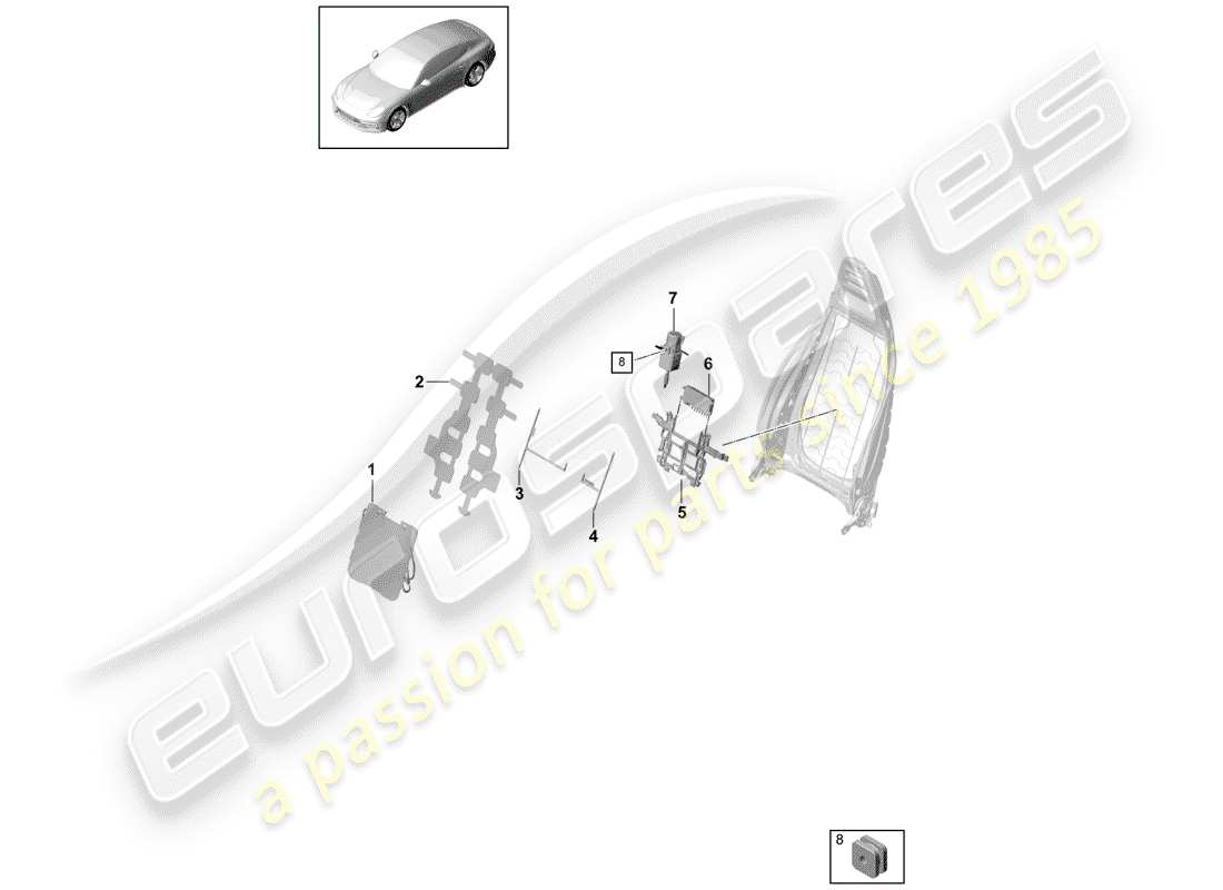 porsche 2017 (panamera 971-1) lumbar part diagram