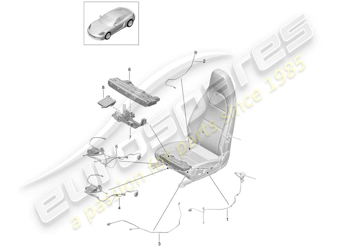 porsche 2019 (718 cayman) wiring harnesses part diagram