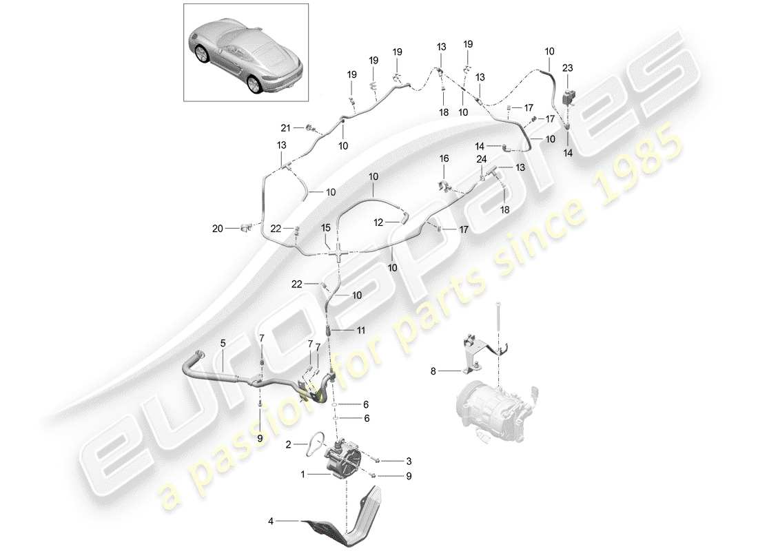 porsche 2017 (718 cayman) vacuum system part diagram