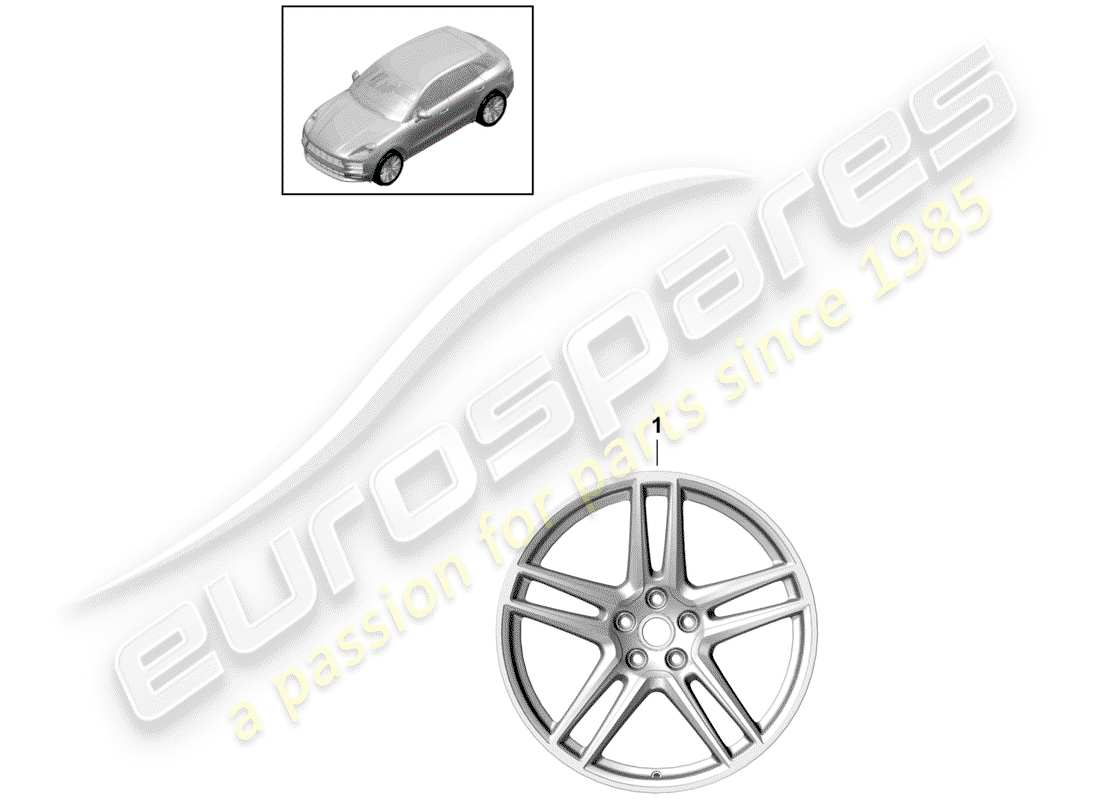 porsche 2019 (macan) alloy wheel part diagram
