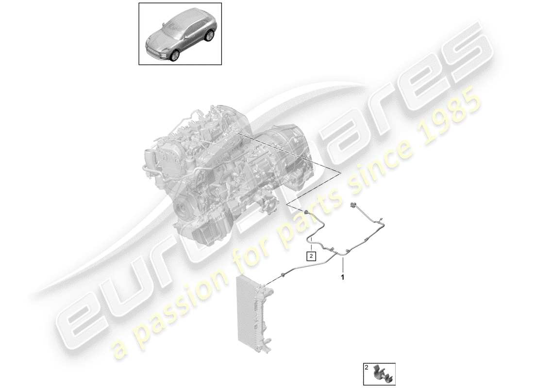 porsche 2019 (macan) water cooling part diagram