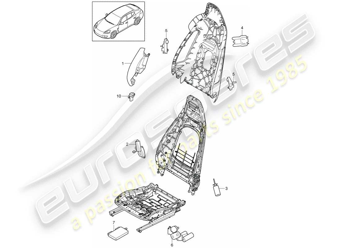 porsche panamera 970 (2016) electrical parts part diagram