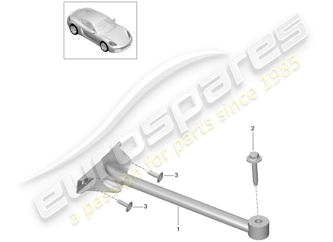 porsche 2017 (718 cayman) dome strut part diagram