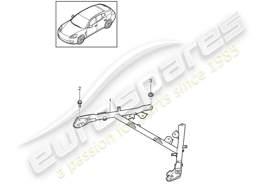 porsche 2010 (cayenne e1 9pa) dome strut parts diagram