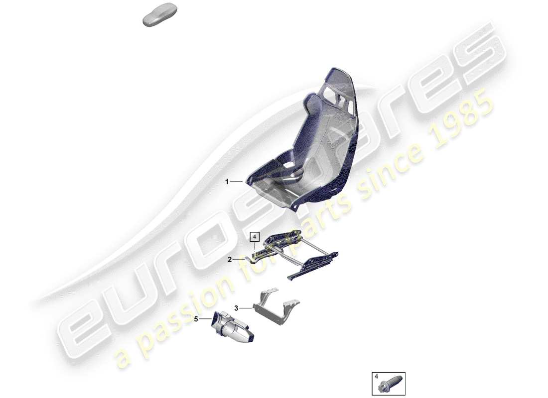 porsche 2020 (718 boxster spyder) seat parts diagram