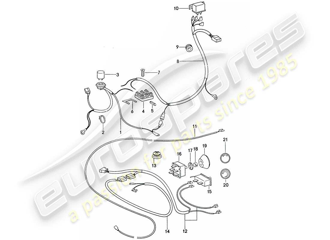 porsche 1977 (911) air conditioner - electrical components part diagram