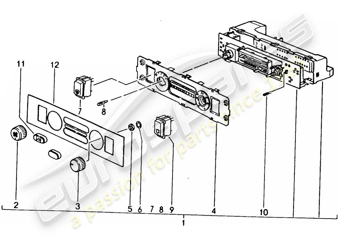 porsche 1988 (944) control switch parts diagram